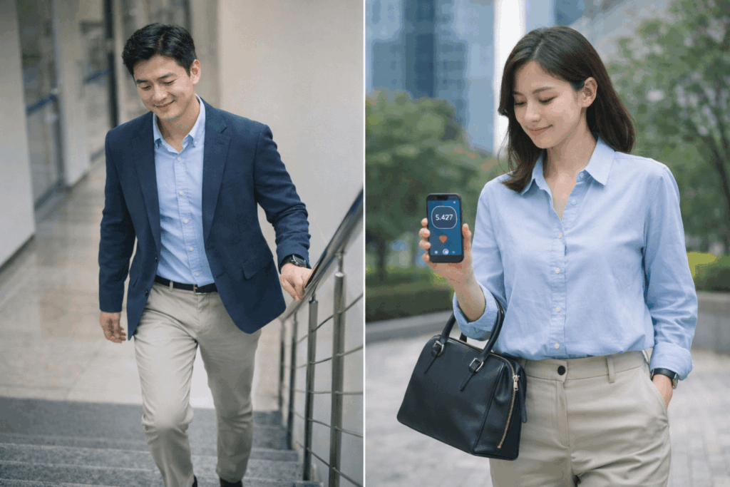 회식 다음 날 NEAT 활동으로 칼로리를 소모하는 직장인의 일상 루틴