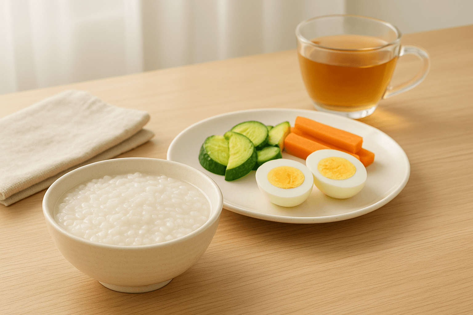 IBS 저자극 다이어트 식단 조합을 위한 편안한 아침 메뉴 실사 이미지